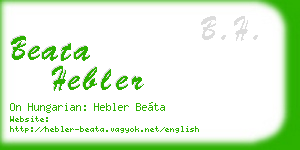 beata hebler business card
